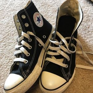 Black High Top Converse All Star Kids 2 Womens 5